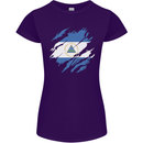 Torn Nicaragua Flag Nicaraguan Day Football Womens Petite Cut T-Shirt Purple