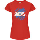 Torn Nicaragua Flag Nicaraguan Day Football Womens Petite Cut T-Shirt Red