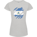 Torn Nicaragua Flag Nicaraguan Day Football Womens Petite Cut T-Shirt Sports Grey