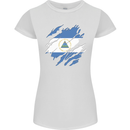 Torn Nicaragua Flag Nicaraguan Day Football Womens Petite Cut T-Shirt White