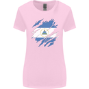 Torn Nicaragua Flag Nicaraguan Day Football Womens Wider Cut T-Shirt Light Pink