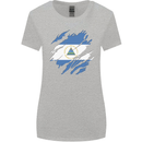 Torn Nicaragua Flag Nicaraguan Day Football Womens Wider Cut T-Shirt Sports Grey
