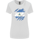 Torn Nicaragua Flag Nicaraguan Day Football Womens Wider Cut T-Shirt White