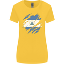 Torn Nicaragua Flag Nicaraguan Day Football Womens Wider Cut T-Shirt Yellow