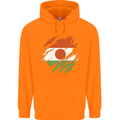 Torn Niger Flag Nigerien Day Football Childrens Kids Hoodie Orange