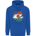 Torn Niger Flag Nigerien Day Football Childrens Kids Hoodie Royal Blue