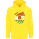 Torn Niger Flag Nigerien Day Football Childrens Kids Hoodie Yellow