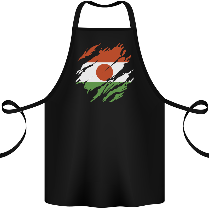 Torn Niger Flag Nigerien Day Football Cotton Apron 100% Organic Black