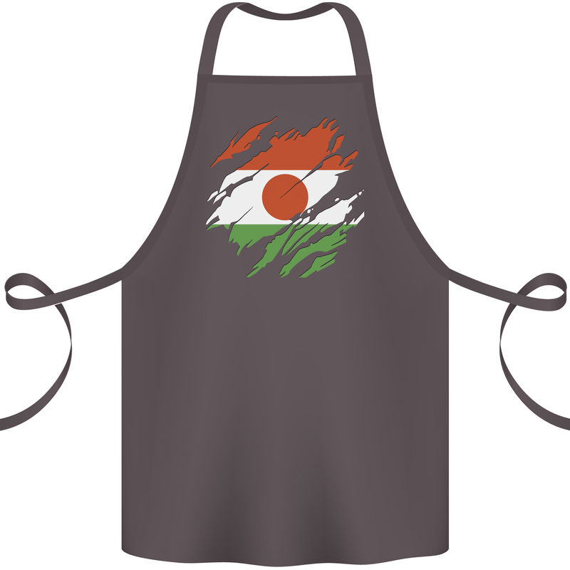 Torn Niger Flag Nigerien Day Football Cotton Apron 100% Organic Dark Grey