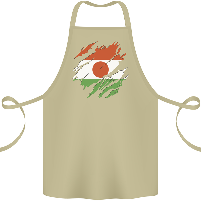 Torn Niger Flag Nigerien Day Football Cotton Apron 100% Organic Khaki