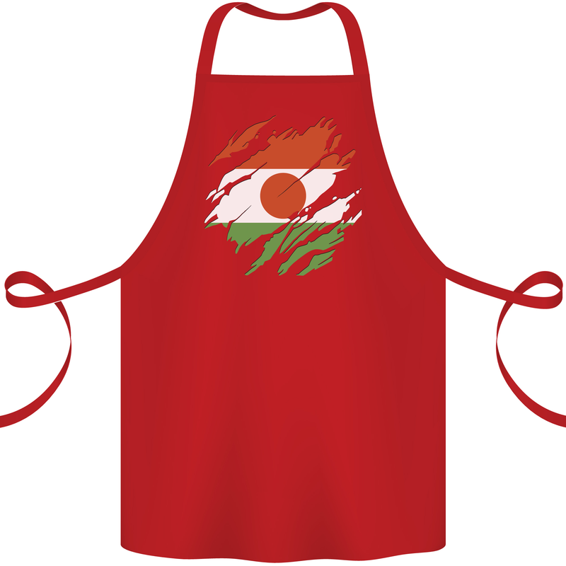 Torn Niger Flag Nigerien Day Football Cotton Apron 100% Organic Red
