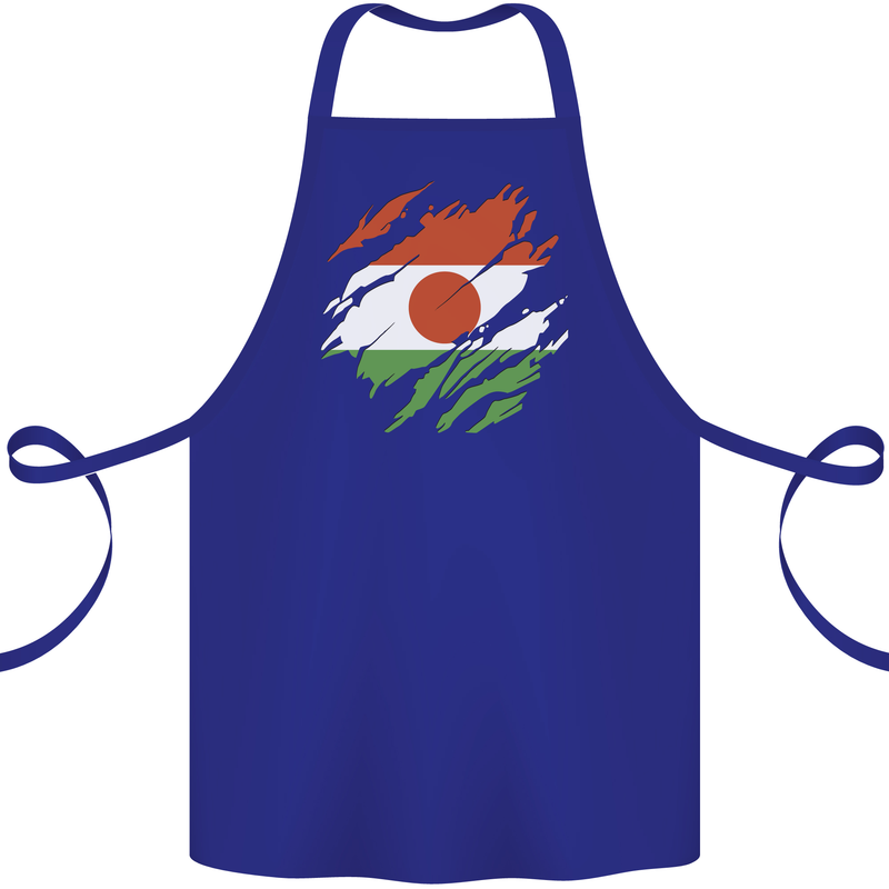 Torn Niger Flag Nigerien Day Football Cotton Apron 100% Organic Royal Blue