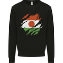 Torn Niger Flag Nigerien Day Football Kids Sweatshirt Jumper Black