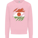 Torn Niger Flag Nigerien Day Football Kids Sweatshirt Jumper Light Pink