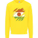 Torn Niger Flag Nigerien Day Football Kids Sweatshirt Jumper Yellow
