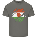 Torn Niger Flag Nigerien Day Football Kids T-Shirt Childrens Charcoal