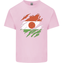 Torn Niger Flag Nigerien Day Football Kids T-Shirt Childrens Light Pink