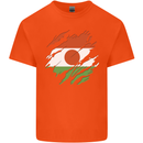 Torn Niger Flag Nigerien Day Football Kids T-Shirt Childrens Orange