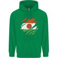 Torn Niger Flag Nigerien Day Football Mens 80% Cotton Hoodie Irish Green
