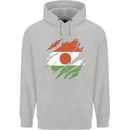 Torn Niger Flag Nigerien Day Football Mens 80% Cotton Hoodie Sports Grey