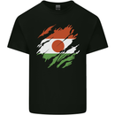 Torn Niger Flag Nigerien Day Football Mens Cotton T-Shirt Tee Top Black