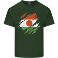 Torn Niger Flag Nigerien Day Football Mens Cotton T-Shirt Tee Top Forest Green
