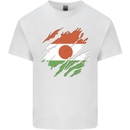 Torn Niger Flag Nigerien Day Football Mens Cotton T-Shirt Tee Top White