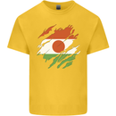 Torn Niger Flag Nigerien Day Football Mens Cotton T-Shirt Tee Top Yellow