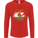 Torn Niger Flag Nigerien Day Football Mens Long Sleeve T-Shirt Red