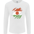 Torn Niger Flag Nigerien Day Football Mens Long Sleeve T-Shirt White