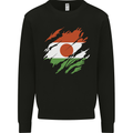 Torn Niger Flag Nigerien Day Football Mens Sweatshirt Jumper Black