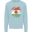 Torn Niger Flag Nigerien Day Football Mens Sweatshirt Jumper Light Blue