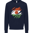 Torn Niger Flag Nigerien Day Football Mens Sweatshirt Jumper Navy Blue