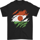 Torn Niger Flag Nigerien Day Football Mens T-Shirt 100% Cotton Black