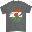 Torn Niger Flag Nigerien Day Football Mens T-Shirt 100% Cotton Charcoal