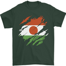 Torn Niger Flag Nigerien Day Football Mens T-Shirt 100% Cotton Forest Green