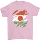 Torn Niger Flag Nigerien Day Football Mens T-Shirt 100% Cotton Light Pink