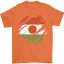 Torn Niger Flag Nigerien Day Football Mens T-Shirt 100% Cotton Orange