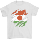 Torn Niger Flag Nigerien Day Football Mens T-Shirt 100% Cotton White