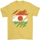 Torn Niger Flag Nigerien Day Football Mens T-Shirt 100% Cotton Yellow