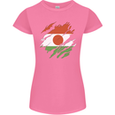Torn Niger Flag Nigerien Day Football Womens Petite Cut T-Shirt Azalea