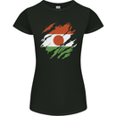 Torn Niger Flag Nigerien Day Football Womens Petite Cut T-Shirt Black