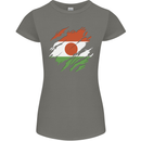 Torn Niger Flag Nigerien Day Football Womens Petite Cut T-Shirt Charcoal