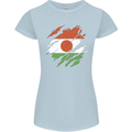 Torn Niger Flag Nigerien Day Football Womens Petite Cut T-Shirt Light Blue