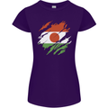 Torn Niger Flag Nigerien Day Football Womens Petite Cut T-Shirt Purple