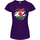 Torn Niger Flag Nigerien Day Football Womens Petite Cut T-Shirt Purple