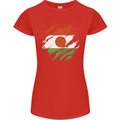 Torn Niger Flag Nigerien Day Football Womens Petite Cut T-Shirt Red