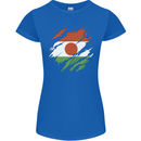 Torn Niger Flag Nigerien Day Football Womens Petite Cut T-Shirt Royal Blue