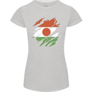 Torn Niger Flag Nigerien Day Football Womens Petite Cut T-Shirt Sports Grey