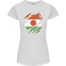 Torn Niger Flag Nigerien Day Football Womens Petite Cut T-Shirt White